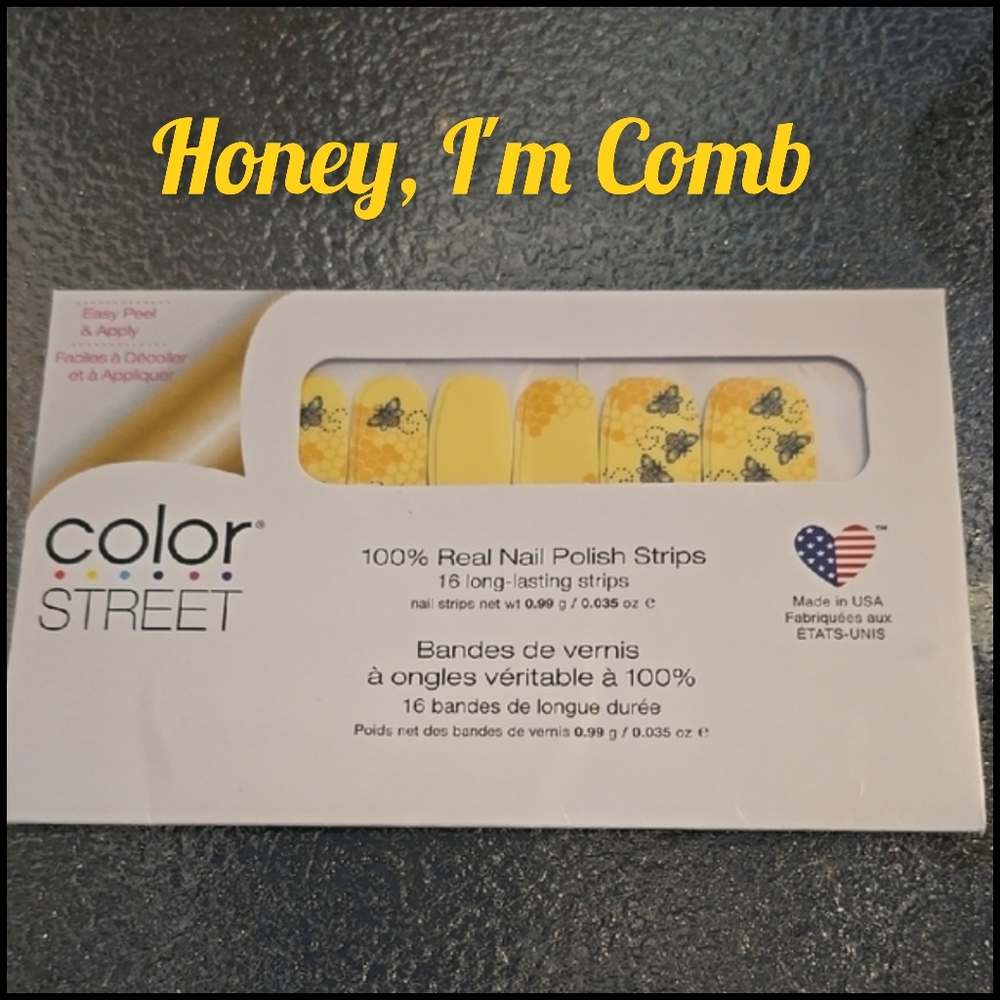 Color Street Retired "Honey, I'm Comb" Bee Nail Polish Strips - NWT 🐝